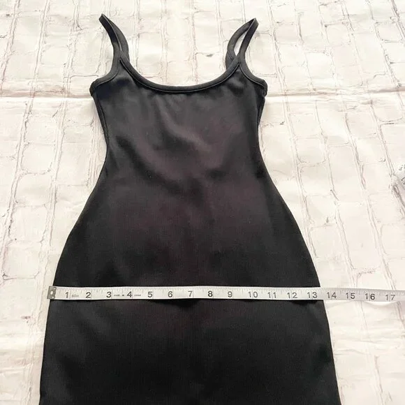 Women's All Things Golden Black The Lux Rib Low Back Mini Sleeveless Dress XS - Picture 8 of 11